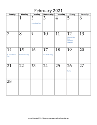 Maybe you would like to learn more about one of these? Printable February 2021 Calendar Vertical