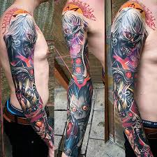 Epic Anime Sleeve Done By Diegotejedatattoo Gamer Visit Gamer Sales Website For The Best Gaming Deals To Submit Your W Tattoos Sleeve Tattoos Gamer Tattoos