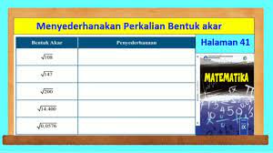 We did not find results for: Menyederhanakan Perkalian Bentuk Akar Matematika Kelas 9 Hal 41 Youtube