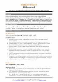 Lead a weekly open enrollment question and answer session with. Hr Recruiter Resume Samples Qwikresume