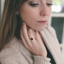 Red Square Nebula Sterling Silver Stacking Ring