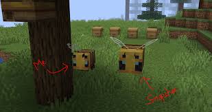 An angry bee with pollen on it. Aren T Bees A Little Too Big I Made The Model Only Slightly Smaller And It Already Looks A Lot Better Minecraft