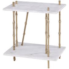 Black And White Marble End Table Ambella Home Bamboo End Table End Tables Accent Tables White Marble Top Brass Legs Black Granite Top Stainless Steel Table Side Table Design Marble Top