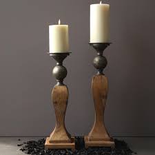 3.2 out of 5 stars with 6 reviews. Metal And Wood Pillar Candle Holders Antique Farmhouse