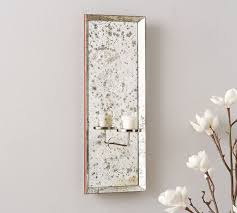 Alladinbox wall sconces candle holder classic metal acrylic wall decorations for living room, bathroom, dining room, set of 2. Antique Mirror Wall Sconce Candle Holder Pottery Barn