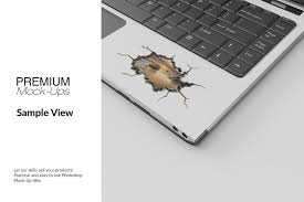 Laptop Sticker Mockup Laptop Stickers Mockup Brochure Design Template