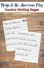 With all that is going on in the country today, this short and sweet pledge reminds us of our origin. Tour Of The Usa Printable Flag With Pledge Of Allegiance Cursive Page Thrifty Homeschoolers