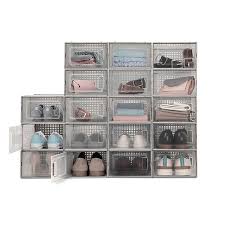 swing front shoe storage bins (set of 6