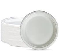 6 inches Bagasse Natural Biodegradable Sugarcane Plate Compostable Round Heavy Duty Plates