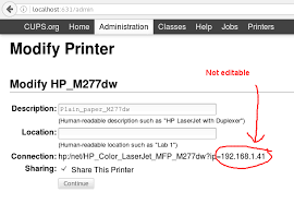 With a first page out in 14 seconds and subsequent color and b&w prints. Printing How Do I Modify A Printer S Ip Address In Cups Ask Ubuntu