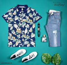 Printed Polo New Barcode 466560780343 Price 2684 Bdt Tanjim Denim With Distress Detail Barcode 465560900349 Price 2 Fashion Outfits Clothes Men Casual