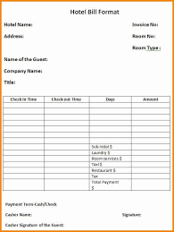The blank hotel receipt in word shows the room type and price. 6 Hotel Bill Format Blank Sample Travel Bill Cute766