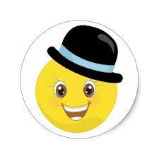 Yellow Emoji With Hat Stickers Zazzle Com In 2021 Emoji Cool Stickers Emoji Images