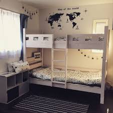 aoao723さんの 子供部屋 セリア ikea ウォールステッカー 二段ベッド ベッド周り のお部屋写真 二段ベッド おしゃれ 2段ベッド ベッド