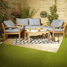 Denia Wooden 4 Seater Coffee Set B Q Garden Furniture Garden Furniture Sale Garden Furniture