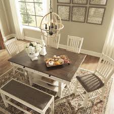 Compare prices on popular products in home furniture. Signature Design By Ashley Bolanburg Counter Table In Antique White And Weathered Oak Table Only Nebraska Furniture Mart