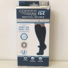 Copper Fit Ice Diabetic Compression Socks S M New