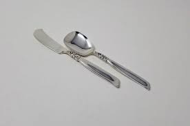 Vintage Silverplate Sugar Spoon Butter Spreading Knife Oneida Vintage Silverplate Sugar Spoon Oneida