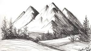 Learn how to draw with pencil with these step by step tutorials. Pencil Drawing Of Mountain Landscape On Paper Video Tutorial Cristina Is Painting