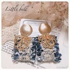 wood cabochon ライオン ウッドカボションとフリンジのピアス イヤリング nv red ハンドメイド 手作りクラフト ピアス