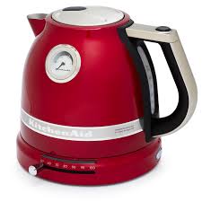 Kitchenaid artisan dual wall kettle the smooth rounded design has a 1.5 litre capacity and thanks to the double wall construction will keep boiled water hotter for our toaster and kettle look amazing in our kitchen. Kitchenaid Pro Line Candy Apple Red Electric Kettle Sur La Table