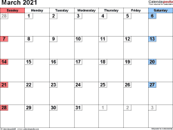 Our shared calendars are provided free of charge for your personal use. March 2021 Calendar Templates For Word Excel And Pdf