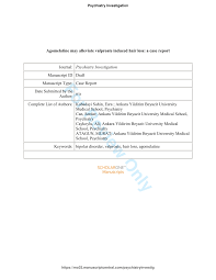 Medical information for valdoxan including therapeutic indications, usage and dosage instructions valdoxan/thymanax was expected to be used in adult patients to treat major depressive disorder. Pdf Agomelatine May Alleviate Valproate Induced Hair Loss