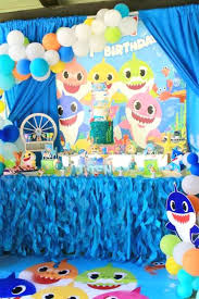 Baby Boy 3rd Birthday Decoration Ideas For Boy Baby Shark Birthday Party Ideas Photo 27 Of 53 In 2020 Shark Birthday Party Boy Birthday Parties Shark Birthday