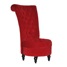 Homcom 45 Tufted High Back Velvet Accent Chair Red Elegant Royal Ottoman Crimson High Backed Tufted Armchair Armless Accent Chairs Aosom Velvet Accent Chair High Back Chairs Velvet Tufted Chair