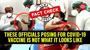 After vaccination, your cells begin making the protein. Fact Check These Officials Posing For Covid 19 Vaccine Is Not What It Looks Like India Today Youtube