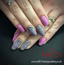 Gelish Design Nails Grey Nails Pink Nails It S A Lily From Rodeo To Rodeo Drive Flower Nails Floral Nails Red10 Nail Bar Nails Floral Nails Pink Nails