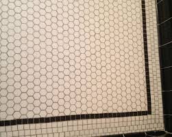 Hex Floor With A Mosaic Border Vintage Bathroom Tile Vintage Bathroom Floor Mosaic Flooring