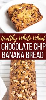 Healthy Banana Bread With Walnuts Chocolate Chips In 2020 Chocolate Chip Banana Bread Banana Walnut Bread Banana Chocolate Chip