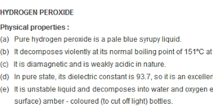 Concepts Of Science Hydrogen And Its Compound Physical Properties Of Hydrogen Peroxide