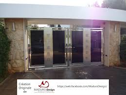 Portail Porte Villa Exterieur Inox Verre Noir Design Rabat Porte Garage Locker Storage Storage Lockers
