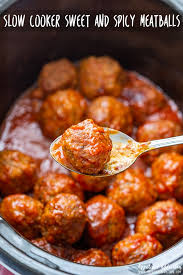 Ingredients2 lb ground beef (80/20)1/2 cup ricotta chesse2 eggssaltpepper1/2 tsp red pepper flakes2 cloves garlic (grated or finely chopped)1 handful parsley. Slow Cooker Sweet And Spicy Meatballs Recipe Appetizer Addiction