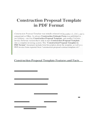 You can issue a competitive bid proposal to receive responses from a number of bidders, then review the responses and narrow down your choices to one. Construction Forms 41 Free Templates In Pdf Word Excel Download