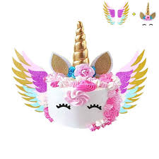 Trace the horn template onto the yellow or white cardstock. Bozoa Unicorn Cake Topper Set Glitter Gold Unicorn Horn Ears Flowers Eyelashes With Unicorn Wings For Cake Birthday Party Baby Shower Wedding Unicorn Party Decoration Supplies Amazon In Toys Games