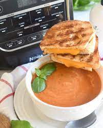 Creamy Tomato Basil Soup With A Perfectly Melty Grilled Cheese Yes Please Soup Maker Recipes Food Processor Recipes Blender Recipes Soup