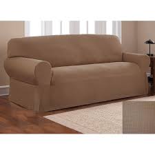 How to measure your sofa for a surefit slipcover. Fancy Linen Sure Fit Stretch Fabric Sofa Slipcover 2 Pc Solid Light Brown New Walmart Com Walmart Com