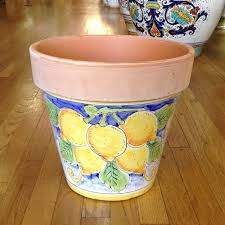 Northlight 22 artificial white and yellow orchid plant with a white oval pot tabletop decor. Large Flowerpot Lemons On White Italian Pottery Outlet