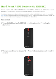 Hard Reset ASUS Zenfone Go ZB552KL ...
