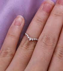 Curved Wedding Band White Goldpear Shaped Diamond Moissanite Etsy Diamond Wedding Bands Pear Shaped Wedding Rings Gold Wedding Band