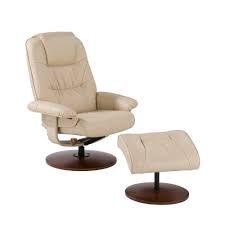 Taupe Leather Reclining Chair With Ottoman Up4932rc The Home Depot Leather Recliner Recliner With Ottoman Leather Recliner Chair