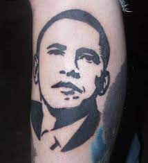 A possible tattoo or just drawing of barack obama. Obama Tattoo