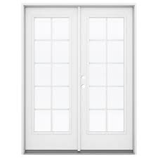 Maybe you would like to learn more about one of these? Jeld Wen 59 5 In X 79 5625 In Simulated Divided Light Right Hand Inswing Primed Steel French Patio Door In The Patio Doors Department At Lowes Com