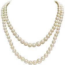 Cultured Pearl Necklace 18k White Gold Diamond Vintage Princess Cultured Pearl Necklace Cultured Pearls Double Strand Pearl Necklace