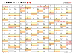 Free printable 2021 year calendar template with the classic year at a glance layout will be great for your 2021 printable calendar. Canada Calendar 2021 Free Printable Word Templates