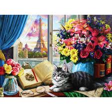 47 cm x 68 cm / 19 in x 27 inmade in the put together the jigsaw puzzle. View Of Eiffel Tower 500 Piece Jigsaw Puzzle The Works