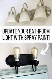How To Give A Builder Grade Vanity Light Farmhouse Style Fixtures Diy Diy Bathroom Vanity Lighting Makeover